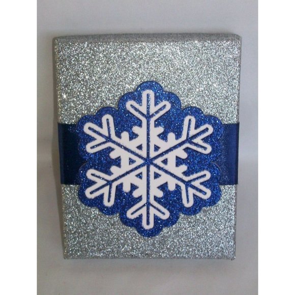 Other - Blue Silver Glitter Snowflake Box Christmas Money Holder Gift Card Holder Winter